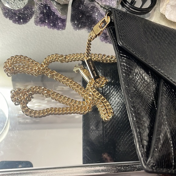 RARE, Auth MK Genuine Snake Skin envelope clutch handbag - Picture 10 of 11